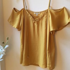 Silky drop-shoulder tank/blouse Sz M